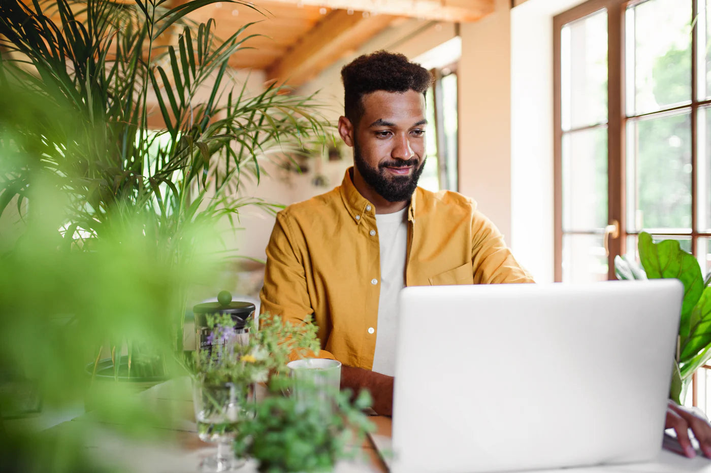 man with laptop